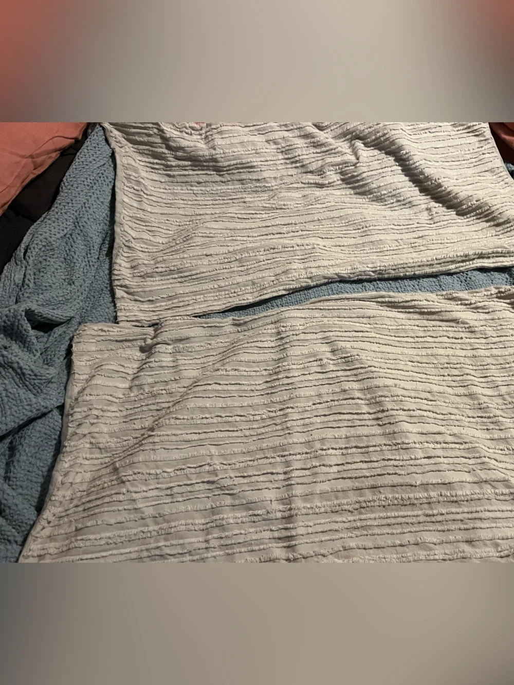 Nicole Miller ~ Light Gray Pillow Shams~ 💯 Cotton ~ 2 shams